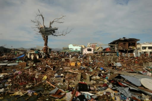 A storm surge was to blame for many of the 7,350 deaths in 2013's Super Typhoon Haiyan, which saw a wall of water estimated to be 7.5-metres-high (more than 24-feet), blast into coastal towns like Tacloban