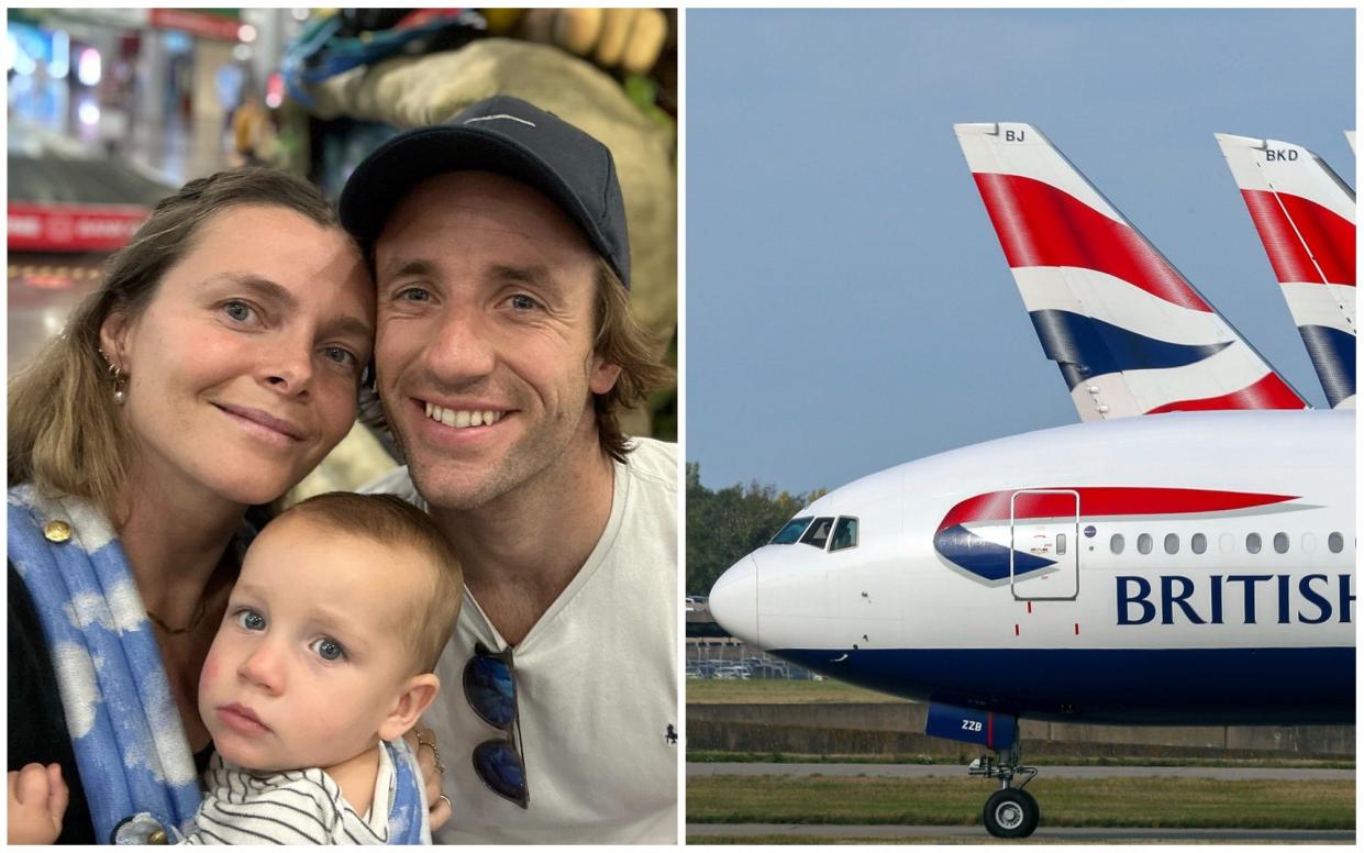 Annabel Fenwick and family on British Airways flight