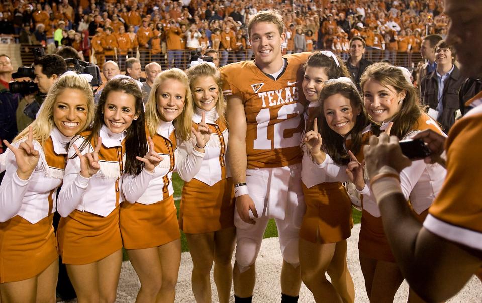 Colt McCoy compiled a 45-8 record as UT's quarterback, and the two-time Heisman Trophy finalist led the Longhorns to the BCS championship game during the 2009 season. He'll enter the Texas Hall of Honor on Sept. 20.