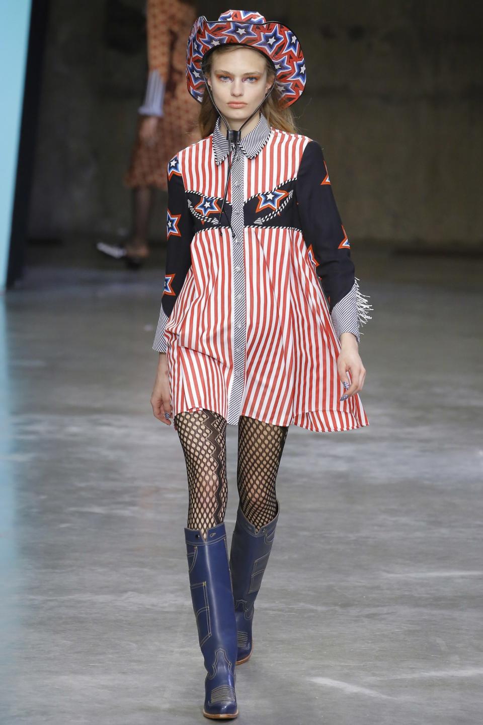 <p>Americana House of Holland A model walks the runway at House of Holland’s Fall 2017 show in London (Photo: Getty Images) </p>