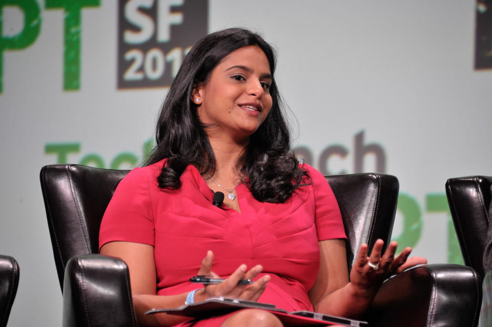 Ruchi Sanghvi, 33, was the first woman engineer to be hired by social media giant Facebook as product manager. She was responsible for news feed, the crucial algorithm that governed what users saw on the site. Sanghvi left Facebook and started Cove, a collaboration startup, in 2011, with fellow Carnegie Mellon alumni Aditya Agarwal. Dropbox acquired the firm a year later, and Sanghvi continued working there until 2013 as vice president of operations.