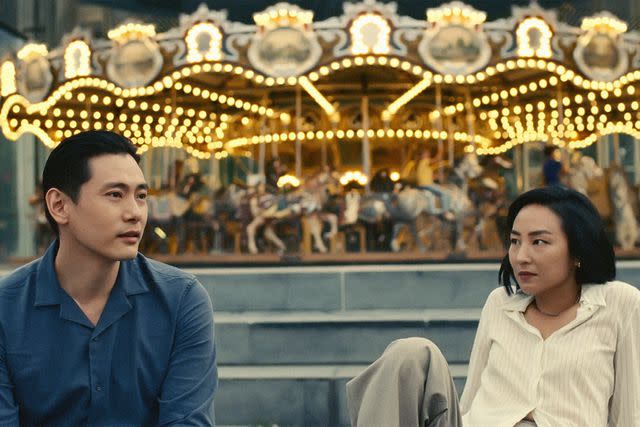 Jon Pack/A24 Teo Yoo and Greta Lee in 'Past Lives'