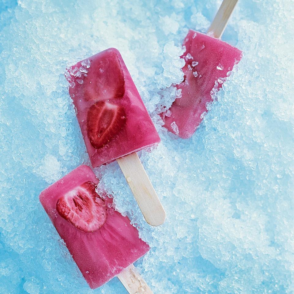 Strawberry and Cranberry Popsicles