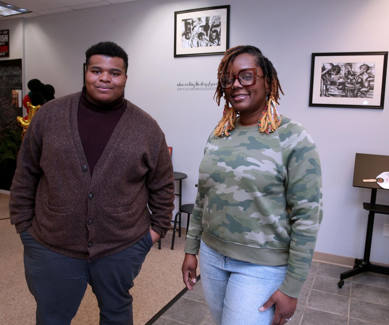 Devin Anderson, membership and coalition manager, left and Markasa Tucker-Harris, executive director, right, both from the African American Roundtable in Brown Deer on Monday, March 6, 2023.