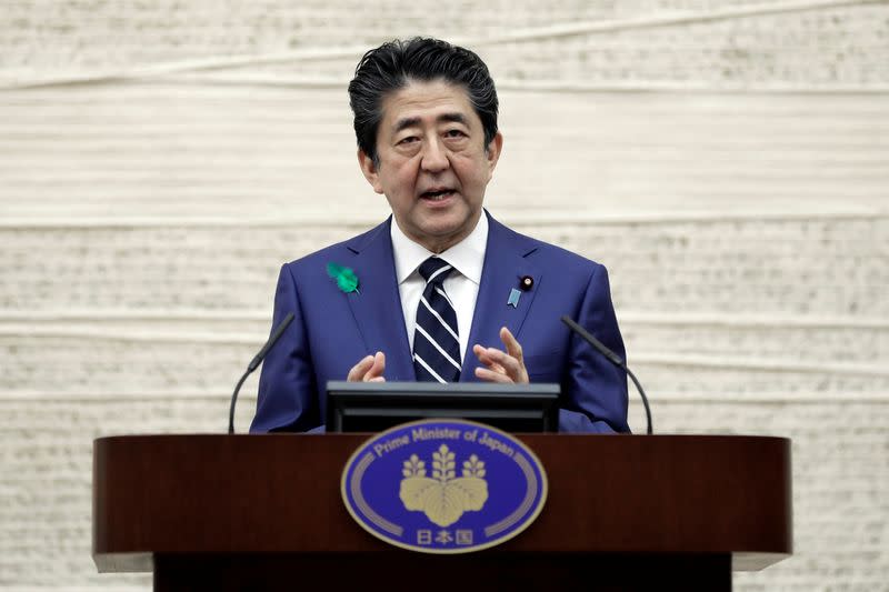 News conference of Japan's Prime Minister Shinzo Abe in Tokyo