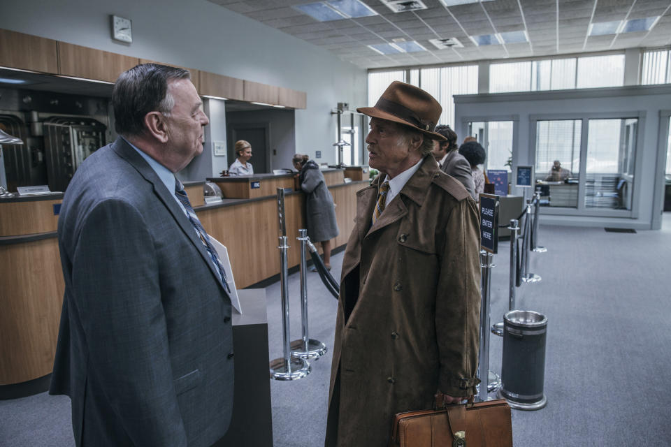 This image released by Fox Searchlight shows Gene Jones, left, and Robert Redford in a scene from the film, "The Old Man & The Gun." Redford stars as an aged bank robber in David Lowery's film based-on-a-true-story heist. (Eric Zachanowich/Fox Searchlight via AP)