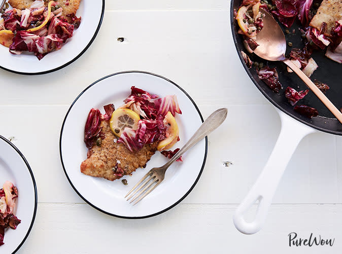 Pork Scallopini with Lemon, Capers and Radicchio