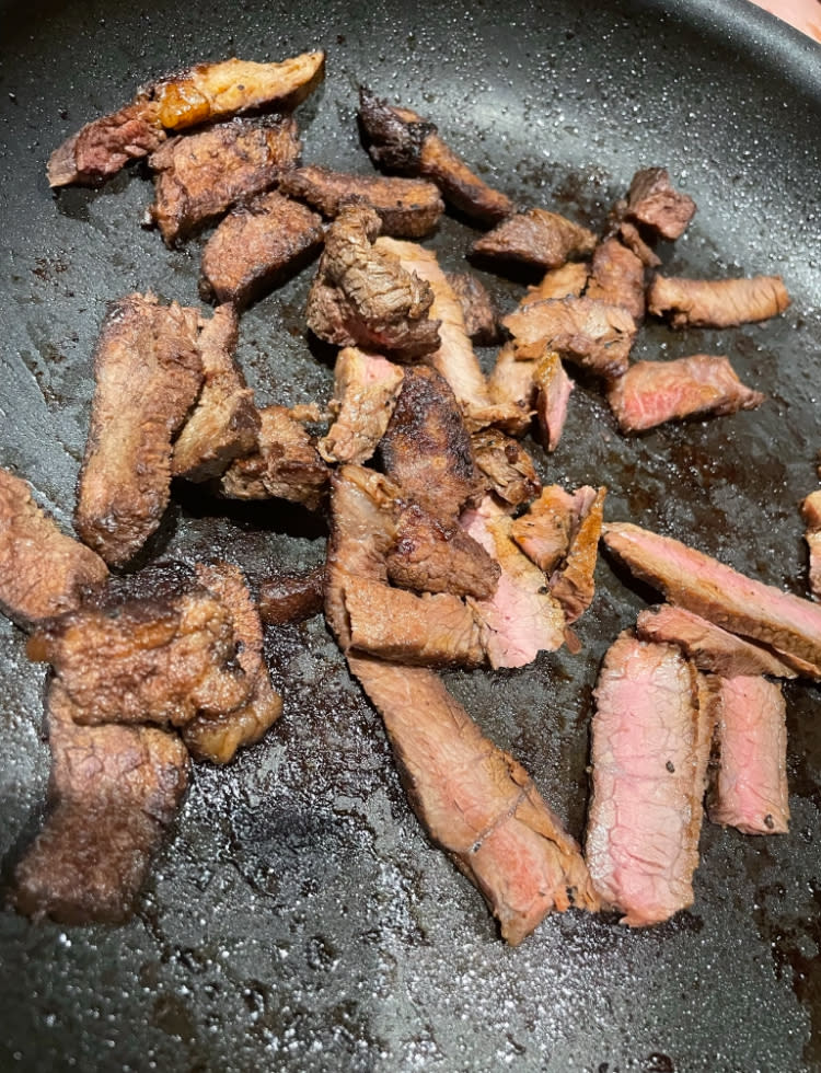 steak in a skillet