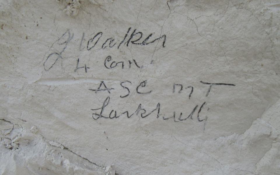 Wartime graffiti found on training tunnels at Lakhill - Credit: SWNS.com