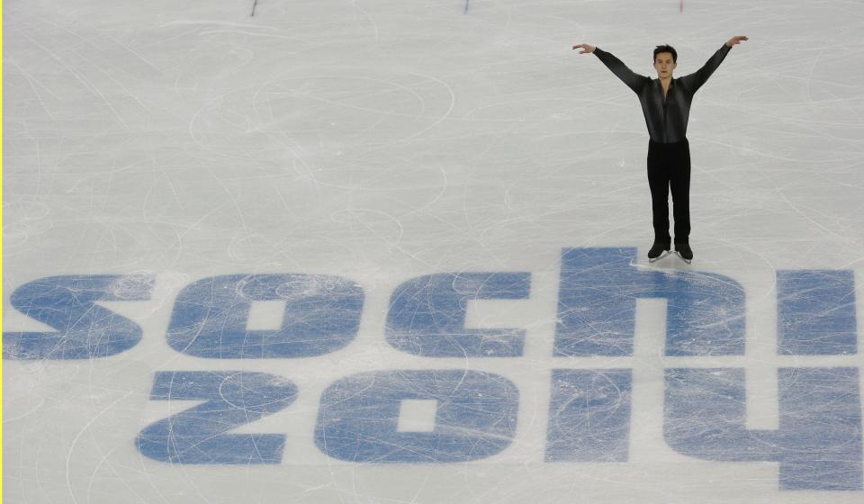 Patrick Chan of Canada competes during the Team Men Short Program at the Sochi 2014 Winter Olympics, February 6, 2014. REUTERS/David Gray (RUSSIA - Tags: SPORT FIGURE SKATING OLYMPICS)