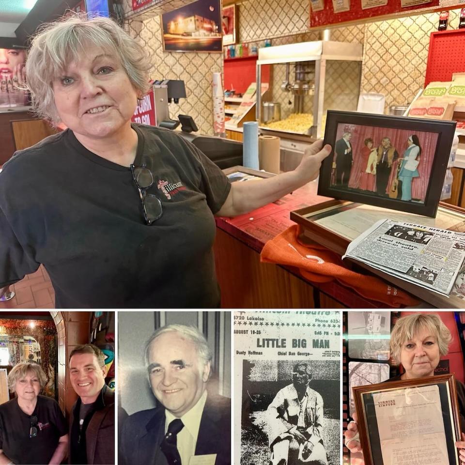 The Tillicum Twin Theatres in Terrace, B.C., has been in Diane Robinson's family for almost 60 years. (submitted by Taylor Bachrach/Facebook - image credit)