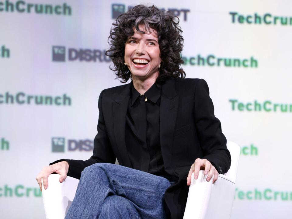 Signal president Meredith Whittaker speaks onstage during TechCrunch Disrupt 2023 at Moscone Center on September 21, 2023 in San Francisco, California.