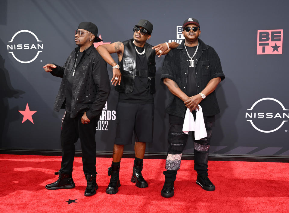 K-Ci, DeVante Swing, and JoJo of Jodeci at the 2022 BET Awards held at the,Microsoft Theater on June 26, 2022 in Los Angeles, California.