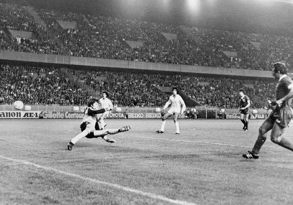 Liverpool’s Alan Kennedy scores the only goal during the 1981 European Cup against Real Madrid (PA Archive) (PA Archive)