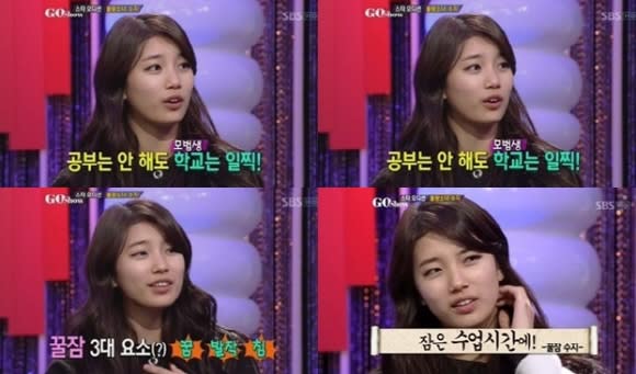 Suzy tells she slept through classes