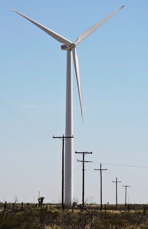 Duke Energy wind farm is pictured in Notrees, Texas, U.S. April 5, 2018. REUTERS/Joe White