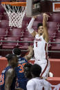 Alabama guard Jaden Shackelford (5) shoots a 3-pointer against Auburn during the second half of an NCAA college basketball game Tuesday, March 2, 2021, in Tuscaloosa, Ala. (AP Photo/Vasha Hunt)