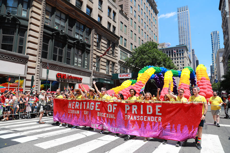 <p>The Heritage of Pride march the N.Y.C. Pride Parade in New York on June 25, 2017. (Photo: Gordon Donovan/Yahoo News) </p>