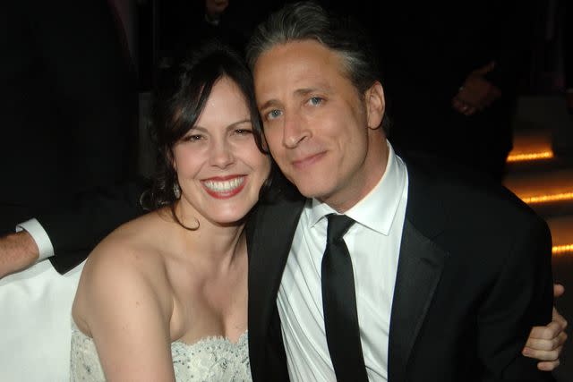 <p>Jeff Kravitz/FilmMagic</p> Jon Stewart and his wife Tracey.