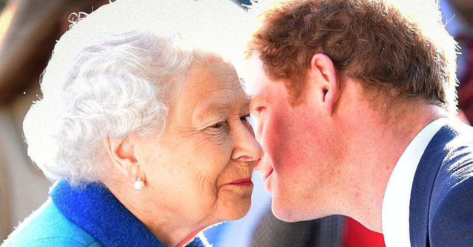 The Queen and Prince Harry at an event
