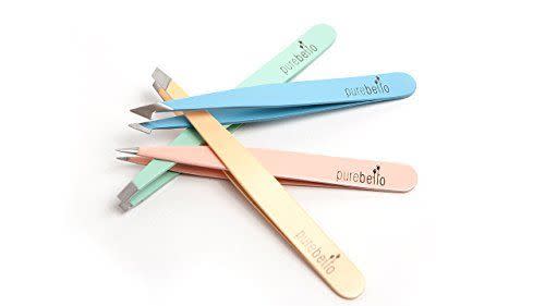 5) Four Piece Tweezer Set