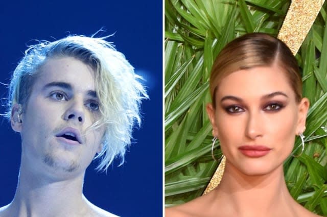 Justin Bieber and wife Hailey pose in matching underwear