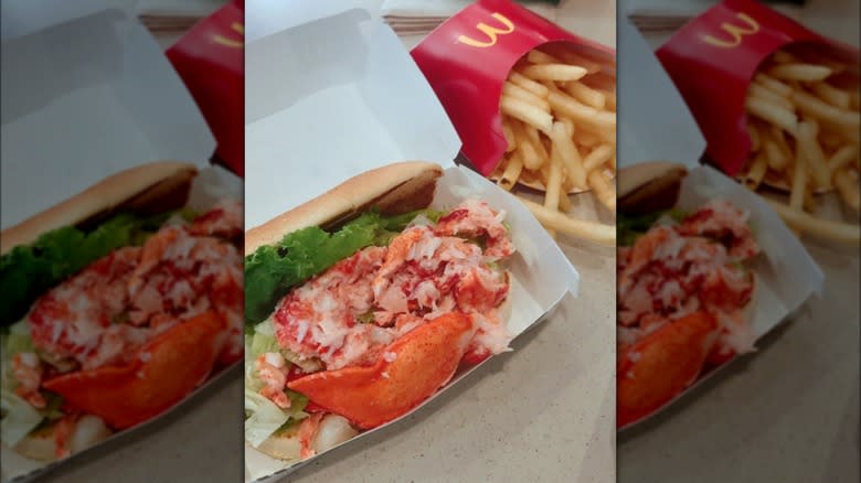 McDonald's lobster roll and fries