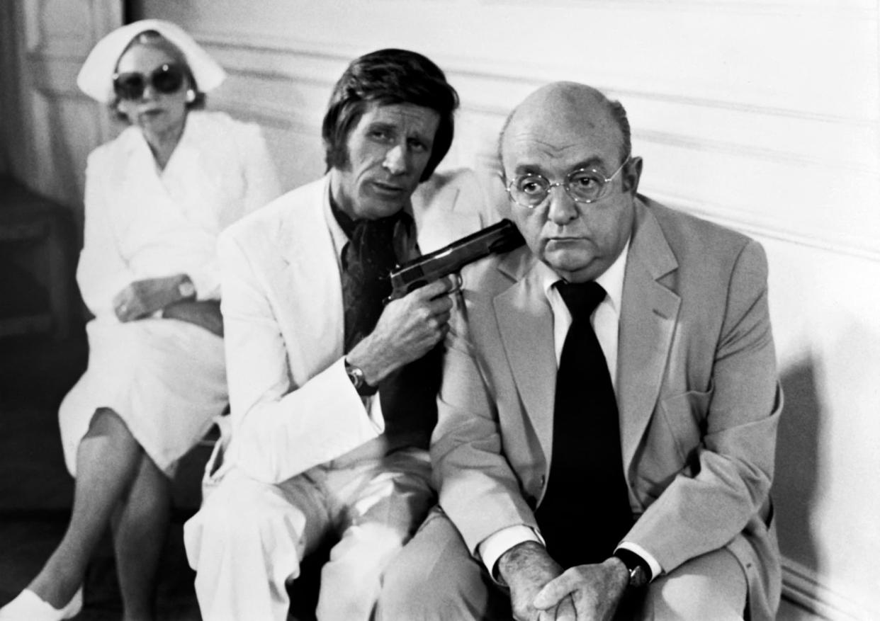 L'acteur américain Edward Meeks et Bernard Blier lors du tournage de 