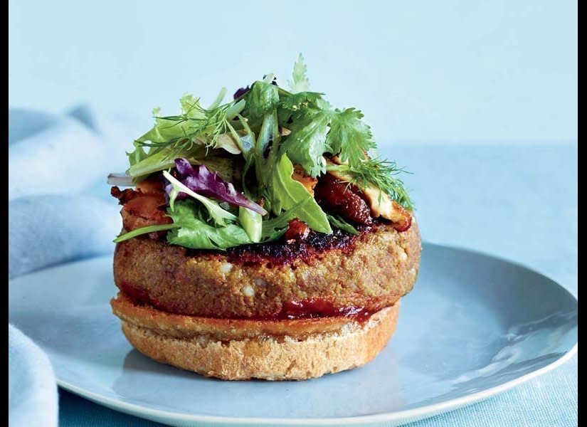 <strong>Get the <a href="http://www.huffingtonpost.com/2011/10/27/veggie-burgers-with-pomeg_n_1061058.html" target="_hplink">Lentil Veggie Burgers with Pomegranate Ketchup recipe</a></strong>