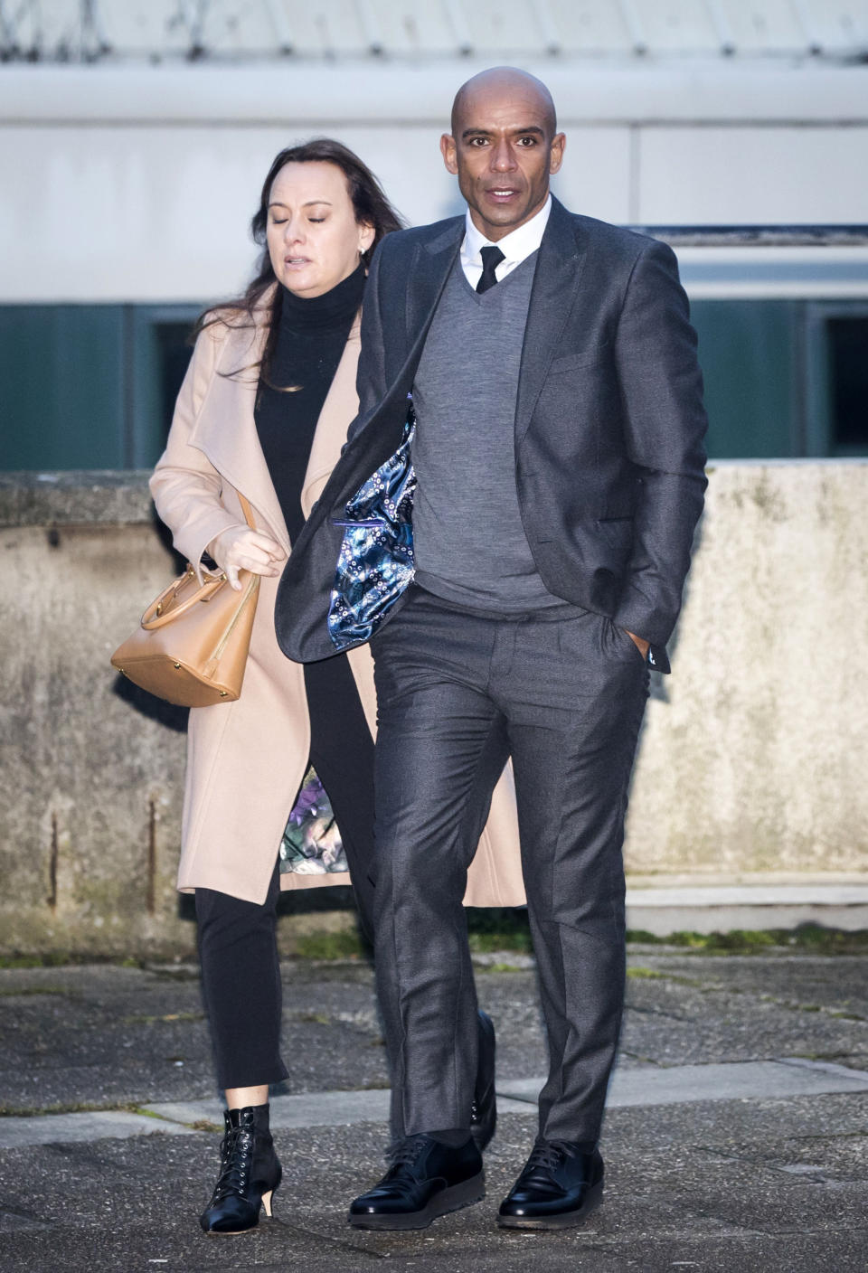 Trevor Sinclair arrived at Blackpool Magistrates’ Court