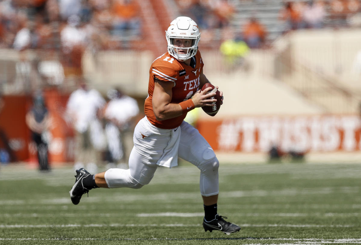 2021 NFL Draft: Quarterback Sam Ehlinger talks to the media after