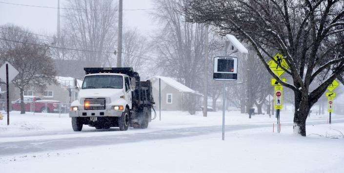 A City of Monroe plow is pictured in this Monroe News File Photo