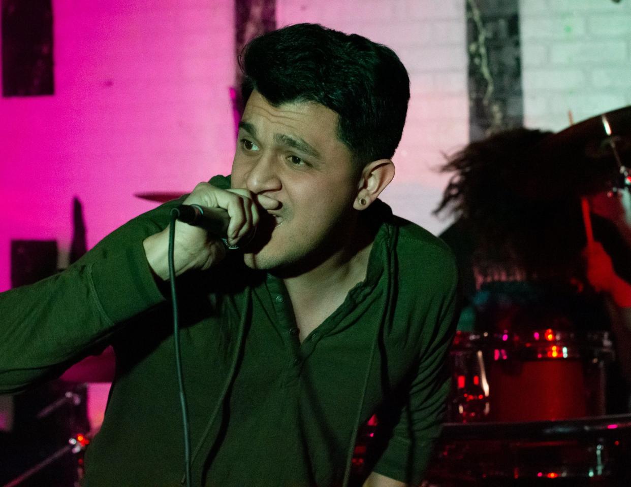 Jacob Garcia of When Tides Turn. The band plays Coachella Valley Brewing Company in Thousand Palms, Calif., on December 18, 2021.