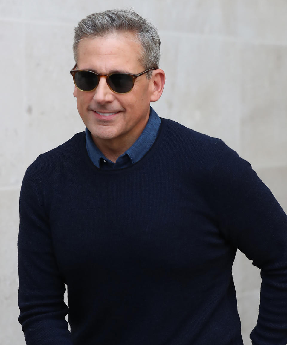 <p><em>The Office</em> alum, 54, showed his true color while promoting <em>Despicable Me 3</em> in London on June 21, and the Internet went crazy over the new ’do. (Crazy in a good way.) Of course the comedic actor had a humorous take on it all, telling <a rel="nofollow" href="https://www.yahoo.com/celebrity/exclusive-steve-carell-hilariously-reacts-173000874.html" data-ylk="slk:Entertainment Tonight;elm:context_link;itc:0;sec:content-canvas;outcm:mb_qualified_link;_E:mb_qualified_link;ct:story;" class="link  yahoo-link"><em>Entertainment Tonight</em></a>, “I am so sick of people just looking at me for my physical attributes.” Carell, who has been married to wife Nancy since 1995, added, “It’s just genetic. There’s nothing I can do.” (Photo: Neil Mockford/GC Images) </p>