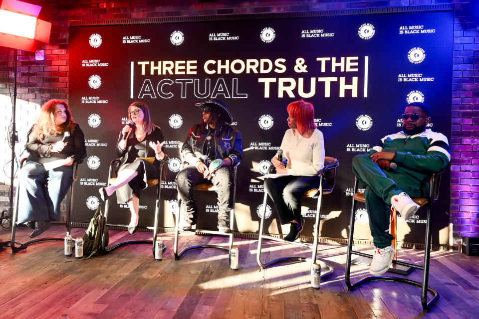 Dr. Jada Watson, INK, Gail Mitchell and Willie "Prophet” Stiggers speak on a panel at Black Music Action Coalition, in partnership with Billboard, presents "Act II: A Conversation Around Three Chords and the Actual Truth” held at Live Nation HQ on April 24, 2024 in Beverly Hills, California.