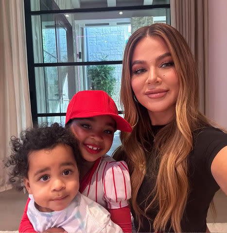 <p>khloe kardashian/Instagram</p> Khloé Kardashian (R) with Tatum and True Thompson