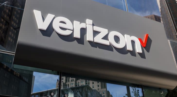 Verizon store sign. VZ stock. - 7 Surefire Stocks With The Most Gangbuster Potential