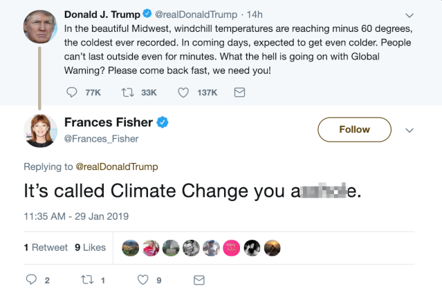 mocked for global warming tweet Hollywood
