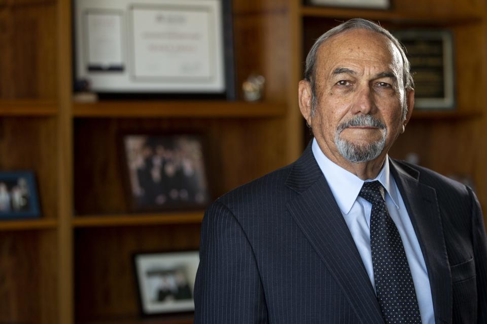 U.S. District Court Judge Frank Zapata poses for a portrait in his office at the federal courthouse in Tucson, Ariz. on Dec. 7, 2020.