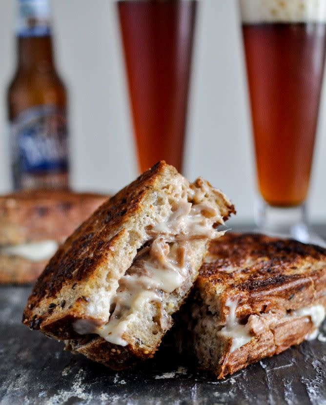 Pulled Pork and Beer Grilled Cheese