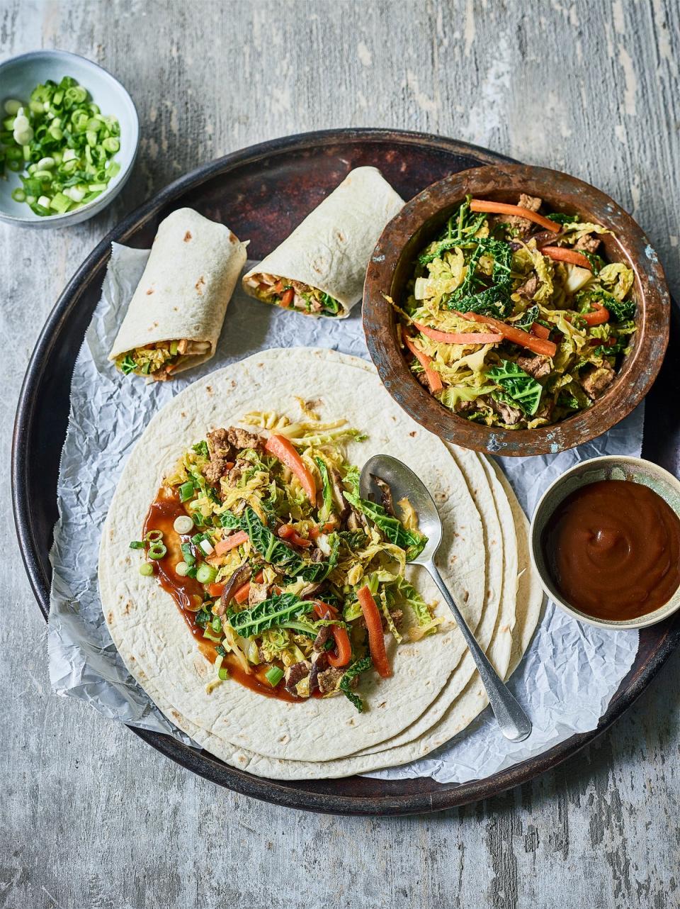 These veggie wraps are perfect for a light dinner or make ahead lunch (I Love Fruit and Veg from Europe)