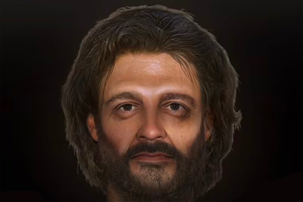 A forensic artist has recreated the face of the only man crucified in Roman Britain, some 2,000 years ago. (Albion Archaeology/BBC)