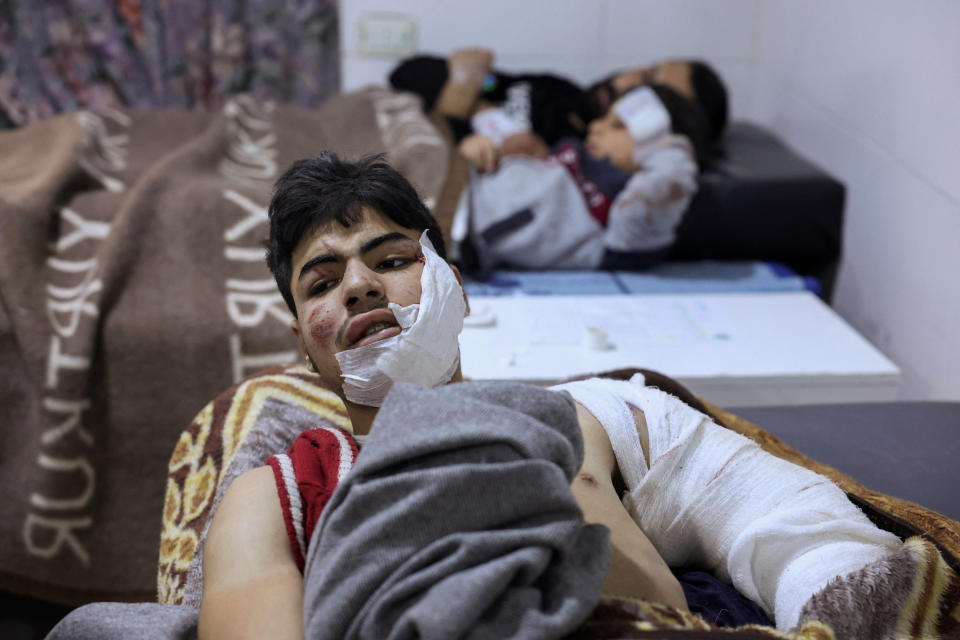 Patients in al-Rahma hospital in Darkush in Syria's Idlib province. (Omar Haj Kadour / AFP - Getty Images)