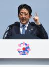 Japanese Prime Minister Shinzo Abe addresses a press conference at the end of the G7 summit in Ise Shima, Japan, on May 27, 2016