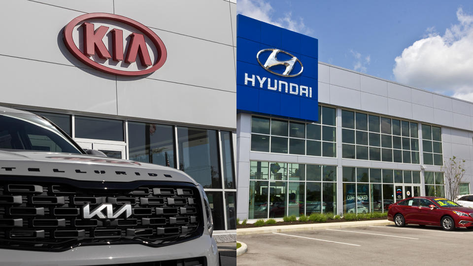 Kia/Hyundai dealership side by side