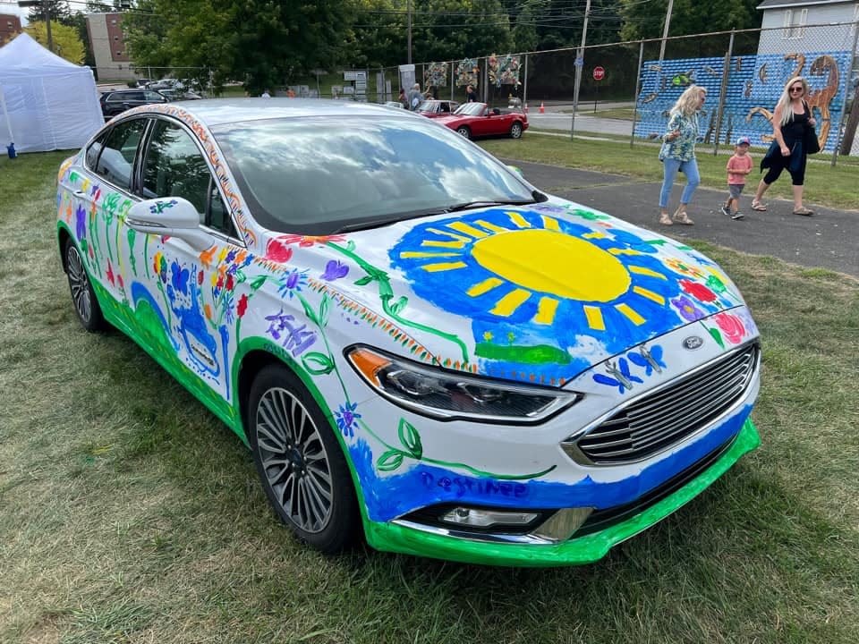 Community members can paint a car belonging to Boardman Arts Park Director Roxanne Amidon during CREATE! The free art-making event will be held Saturday at the park in Delaware.