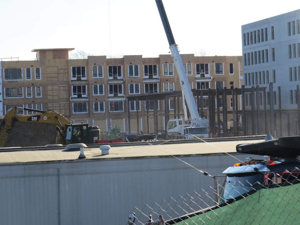 Construction is seen on Jan. 4, 2024 at the District at 15fifteen mixed-use development in Parsippany, replacing two former office buildings off Route 10 in Parsippany.