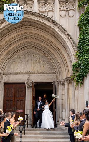 <p>Neringa Plank NeriPhoto</p> Jake Chelios and Madelyn Iacurci at their wedding in Chicago on July 8, 2023