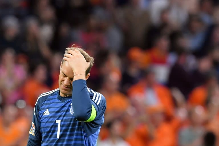 Germany goalkeeper Manuel Neuer leaked three goals over 90 minutes for only the second time in 81 international appearances during Saturday's heavy defeat in Amsterdam