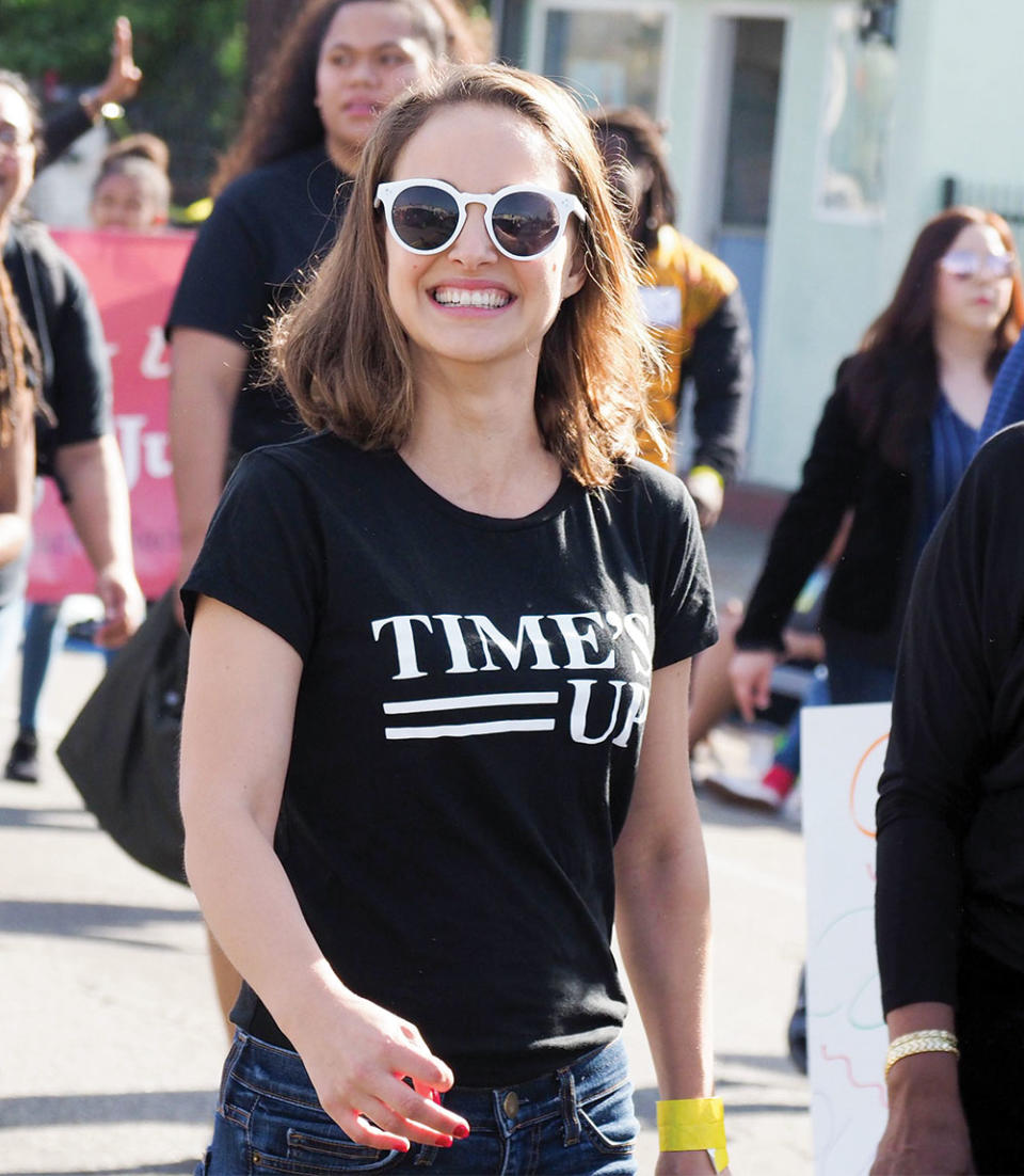 Natalie Portman, showed her support for the now-defunct Time’s Up organization in 2018